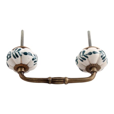 Silhouetted Green Ceramic Bridge Handle